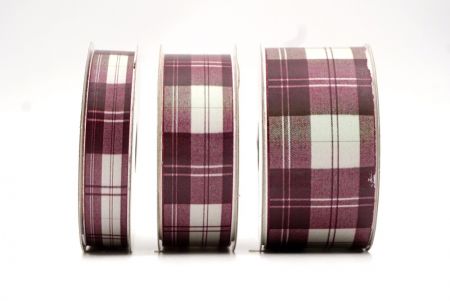 Burgunder und Creme Fensterrahmen Karomusterband_AI